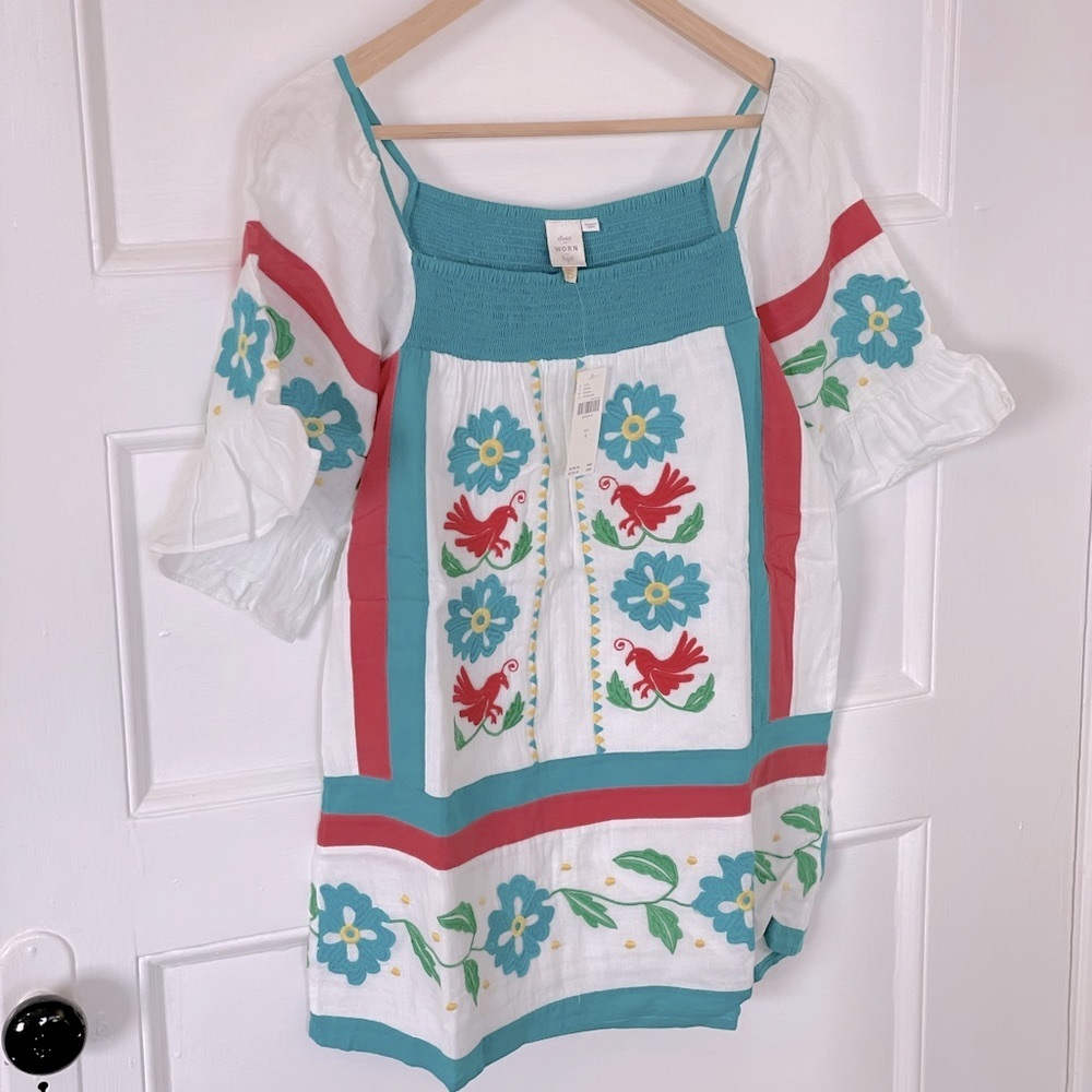 ANTHROPOLOGIE Embroidered Cotton Tunic Top - Women’s Size 4 - New - Picture 1 of 11